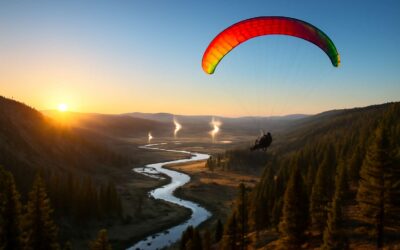Soar with paragliding yellowstone: wind, waterfalls, and geyser views from above.