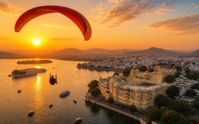 See the city from the sky with paragliding udaipur.